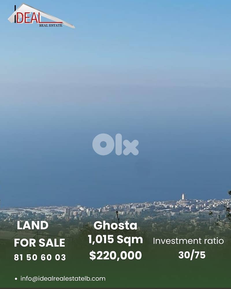 Land for sale in Ghosta keserouan عقار للبيع في غوسطا كسروان 0