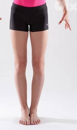 DOMYOS  Basic Black Shorts for Girls Artistic Gymnastics - Size 8-10 1