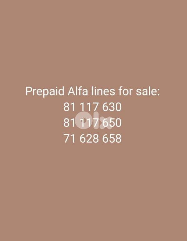 prepaid alfa lines for sale 0