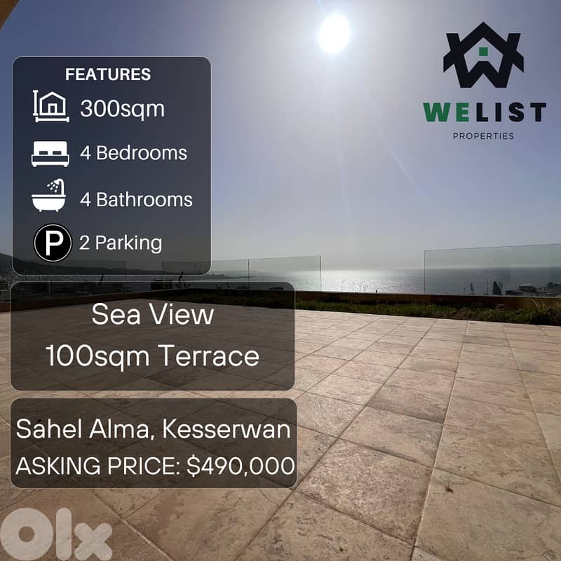 300sqm Duplex Apartment for sale in Sahel Alma - Jounieh, Kesserwan 0