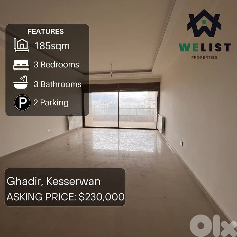 185sqm Apartment for sale in Ghadir - Jounieh  REF: MA25JSG185230 0