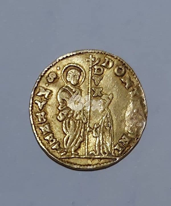 Jesus Christ Gold coin Ducat Venice Italy 3.3 gr year around 1290 AD 1