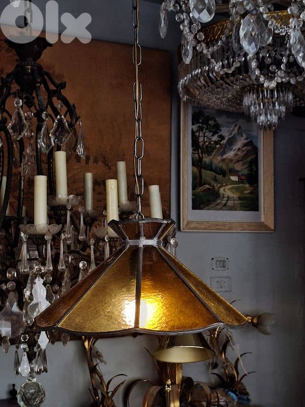 italian colored glass lantern 0