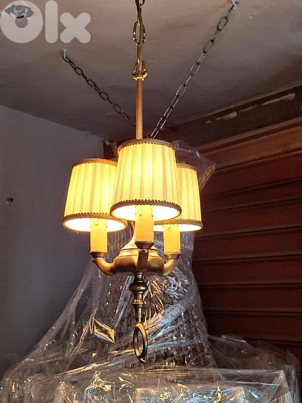 french bronze small 3 lamps chandelier 1
