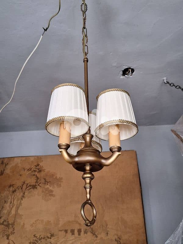 french bronze small 3 lamps chandelier 2
