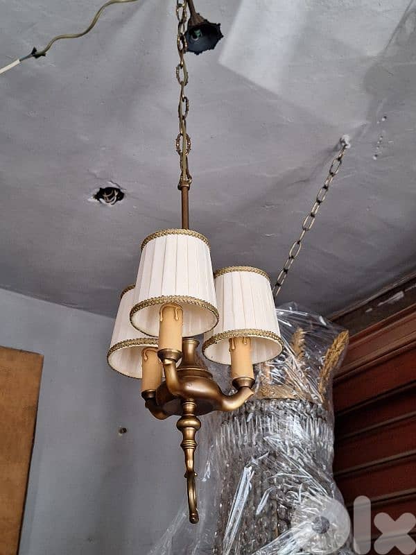 french bronze small 3 lamps chandelier 3