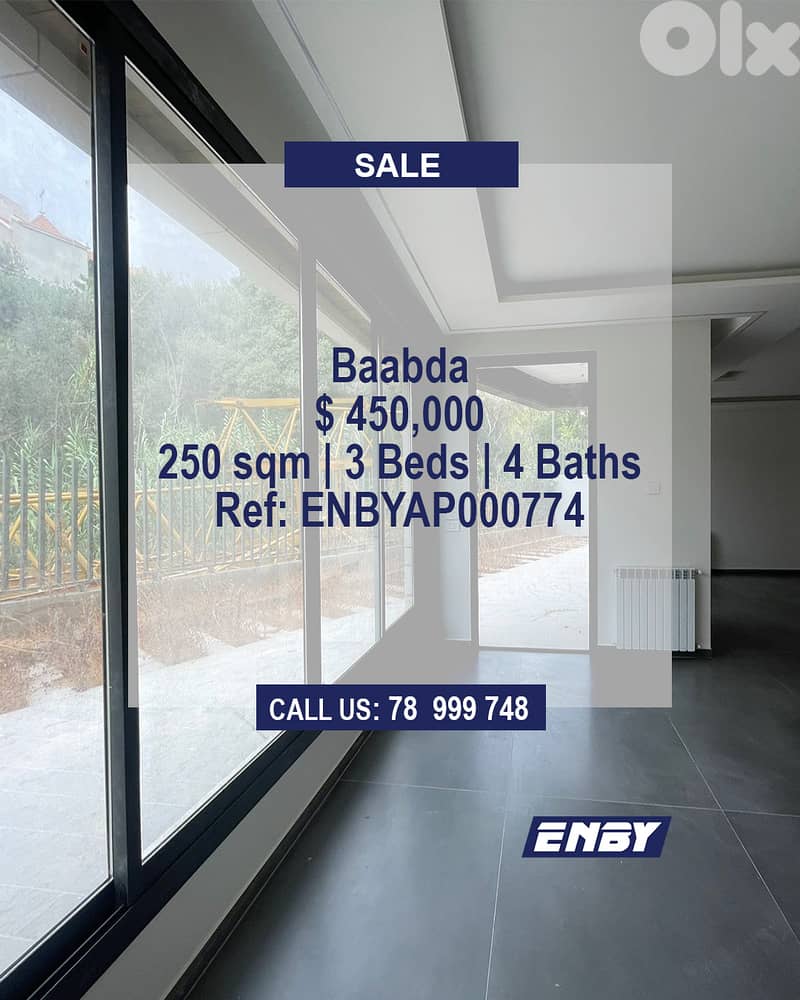Apartment for Sale in Baabda | Brand New | Calm Area 0