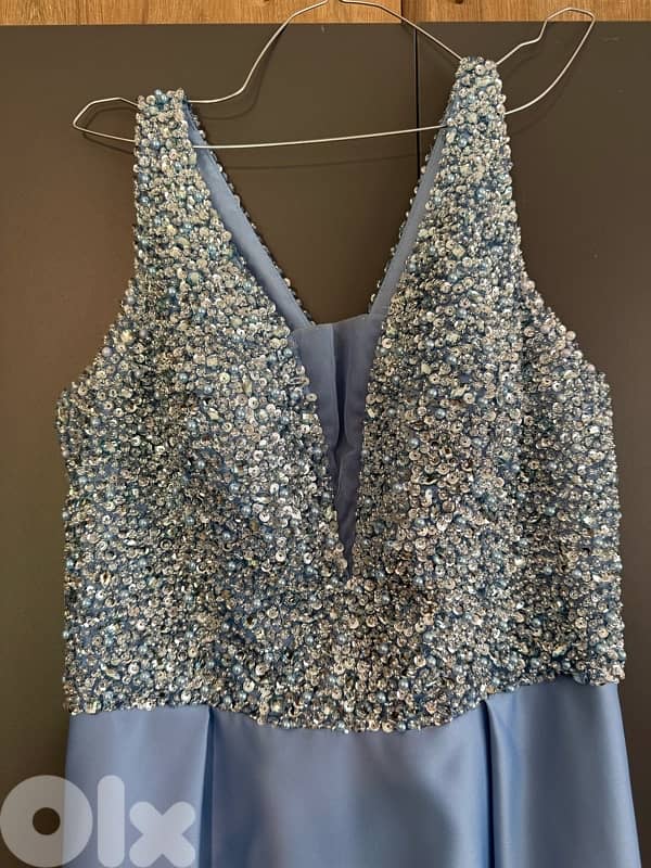 Long Dress - Blue فستان أزرق طويل -عرس 2