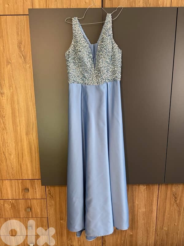 Long Dress - Blue فستان أزرق طويل -عرس 0