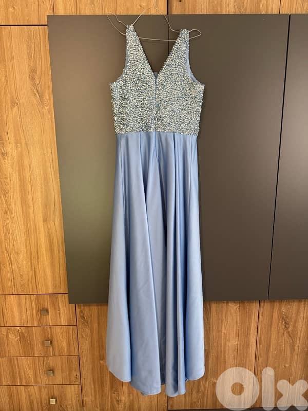 Long Dress - Blue فستان أزرق طويل -عرس 3