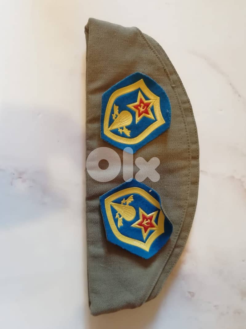 Authentic Russian Military Hat Size 55 w/Pins & Patches 1