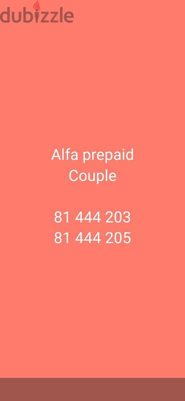 couple alfa prepaid 81 444 203 81 444 205 0