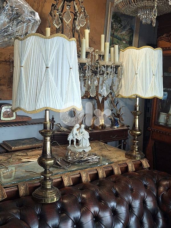 2 very large brass lamps 4