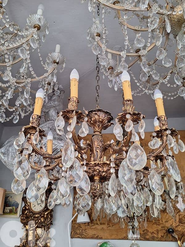 bronze and crystal chandelier 0