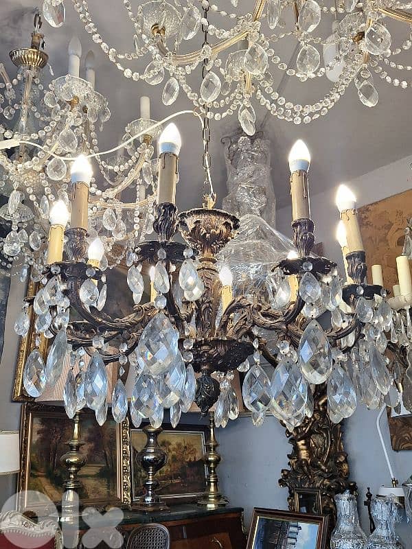 bronze and crystal chandelier 1