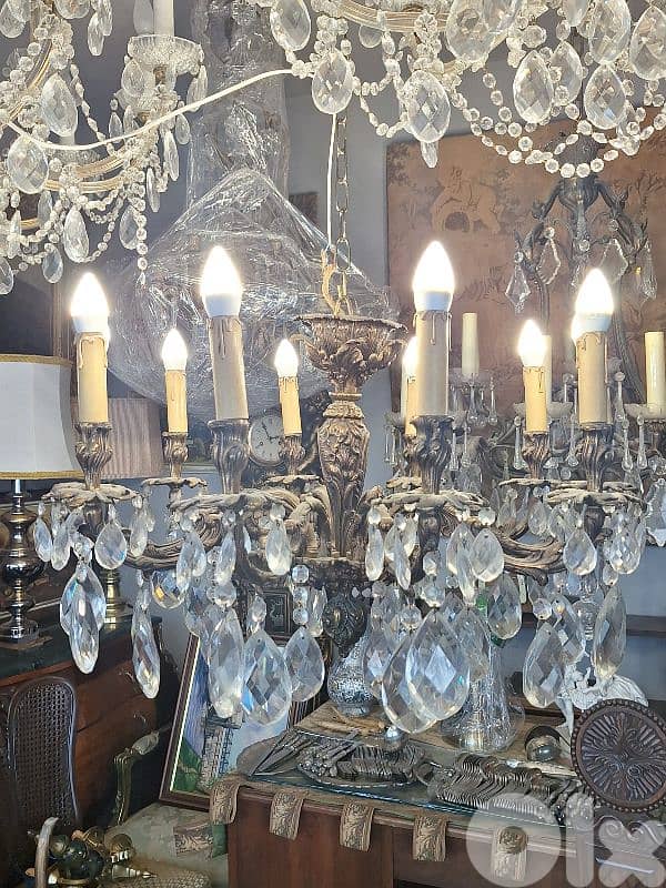 bronze and crystal chandelier 3