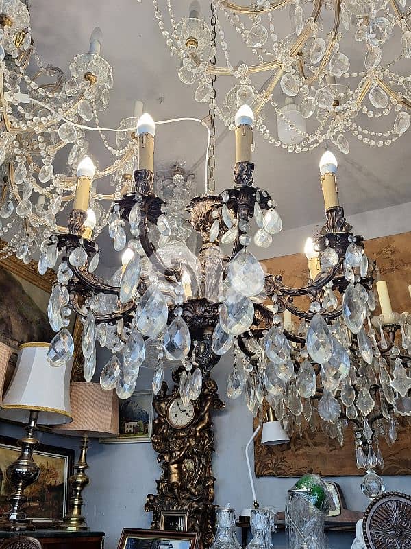bronze and crystal chandelier 4