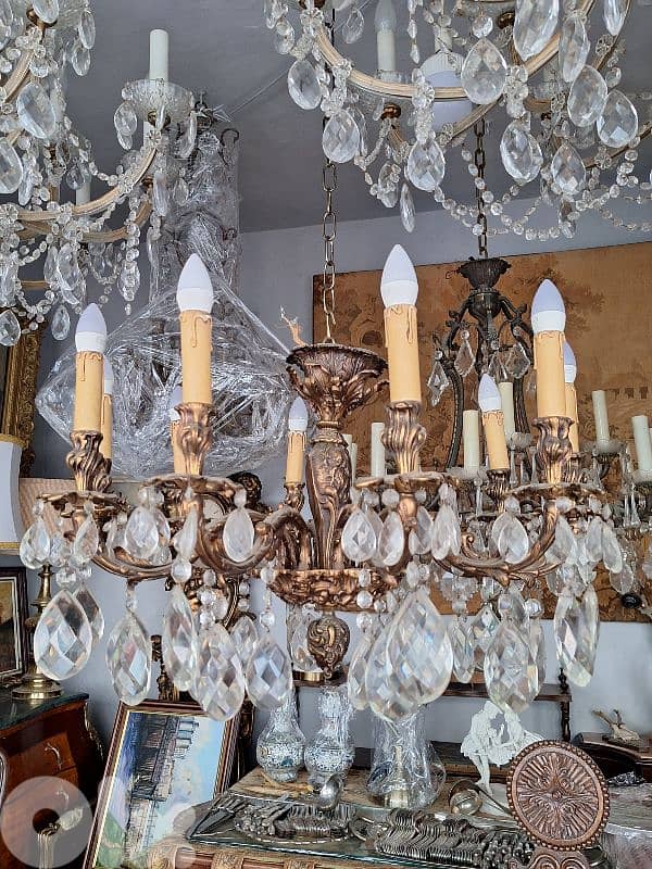 bronze and crystal chandelier 5