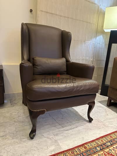 Leather arm chair