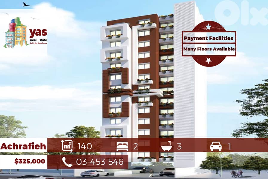 Achrafieh 140m2 | Payment Facilities | Full Floor | Solar Panel | PA 0