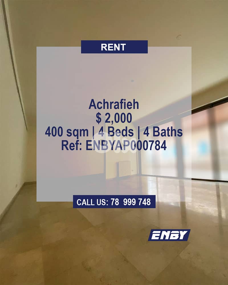 Apartment for Rent in Achrafieh | Luxurious Area | Brand New 0