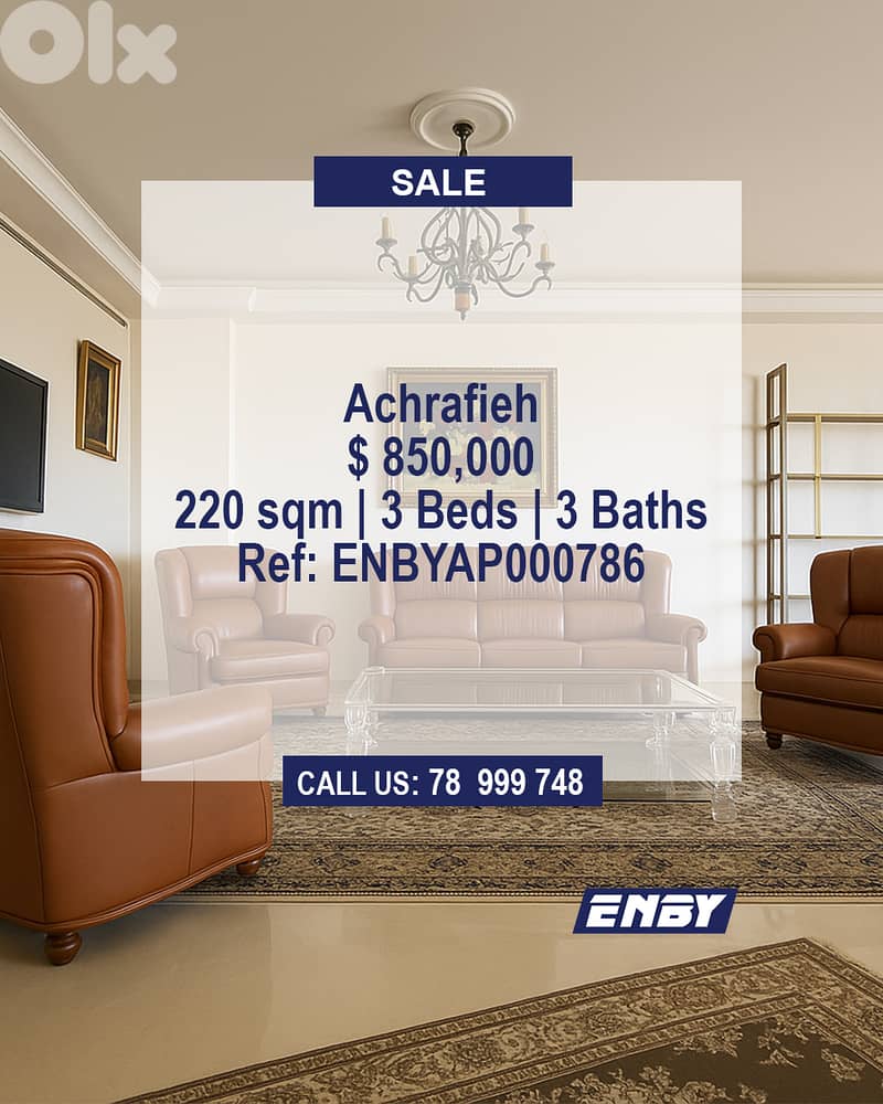 Apartment for Sale in Achrafieh | Furn El Hayek | Golden Area 0
