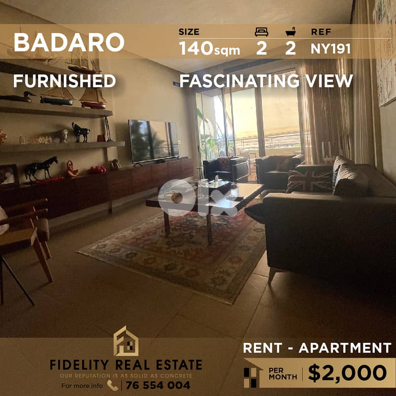 Apartment for rent in Badaro NY191 شقة مفروشة للإيجار في بدارو 0