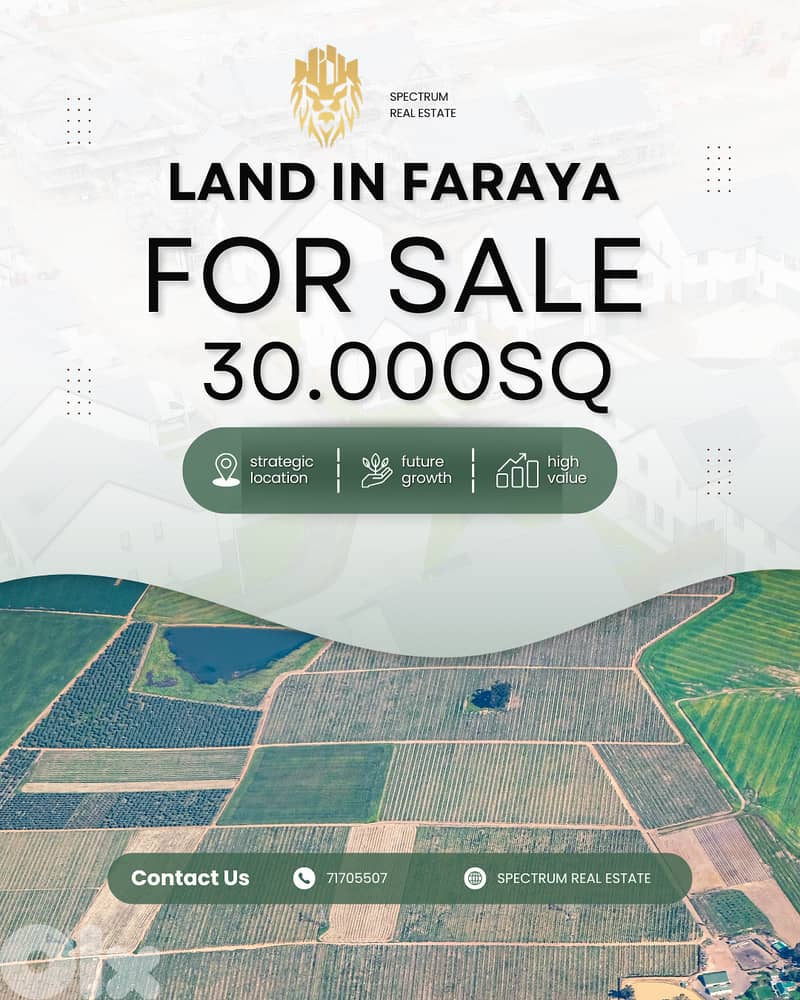 90$/Sq MASSIVE LAND IN FARAYA PRIME ZONE 20/40, (KFLN-166) 0