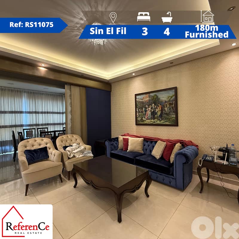 Furnished apartment in Sin El Fil شقة مفروشة في سن الفيل 0