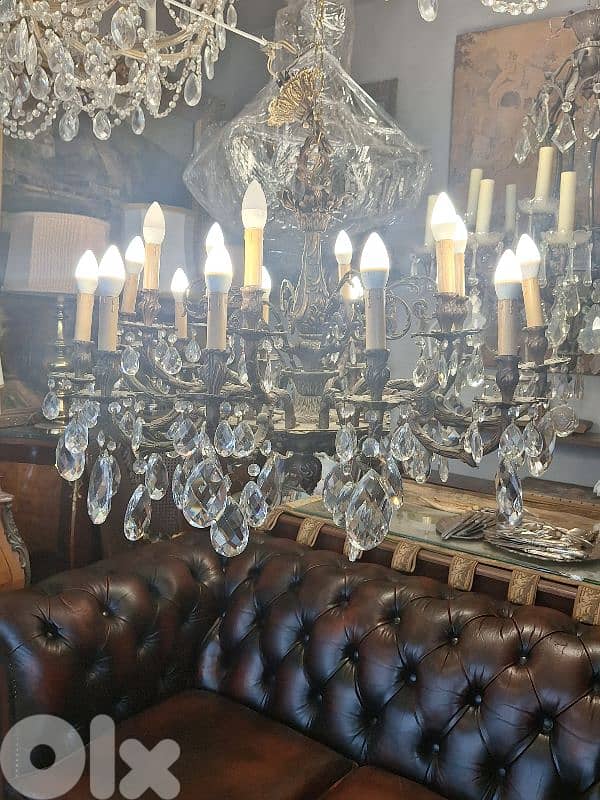 large bronze czech chandelier 0
