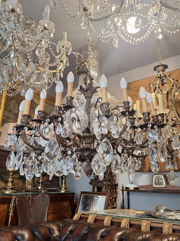 large bronze czech chandelier 2