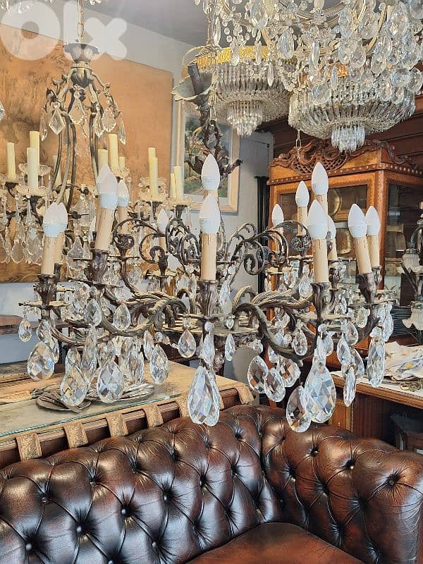 large bronze czech chandelier 3