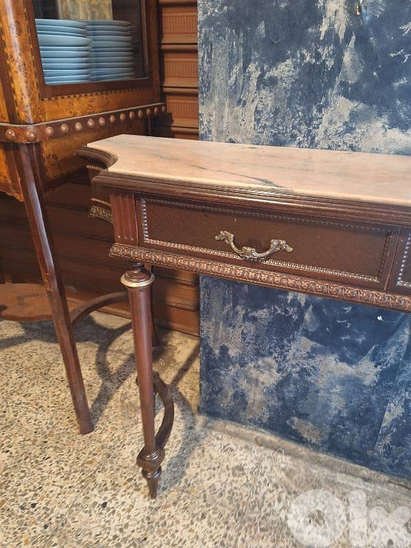 marble top wooden console 2