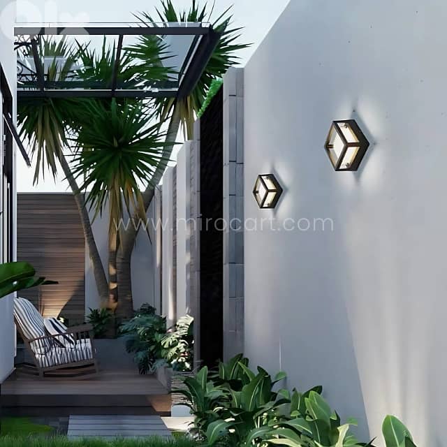 Sleek Cube Wall Light – Waterproof 3000K LED for Garden & Patios 1