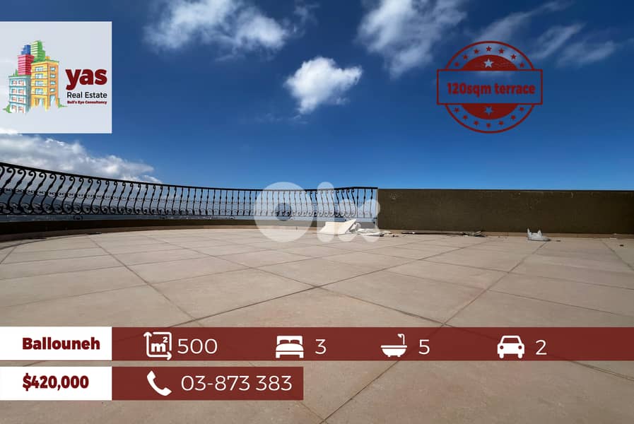 Ballouneh 500m2 | 120m2 Terrace | Duplex | Astonishing View | KS/BA 0