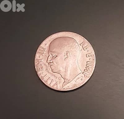 Italy 1941 WWII Victor Emanuele III  Rare 20 Centesimi