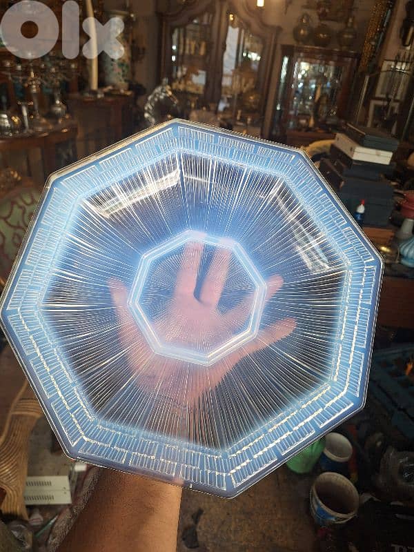 Art Deco Cup Opalescent Glass Signed Avesn France 5