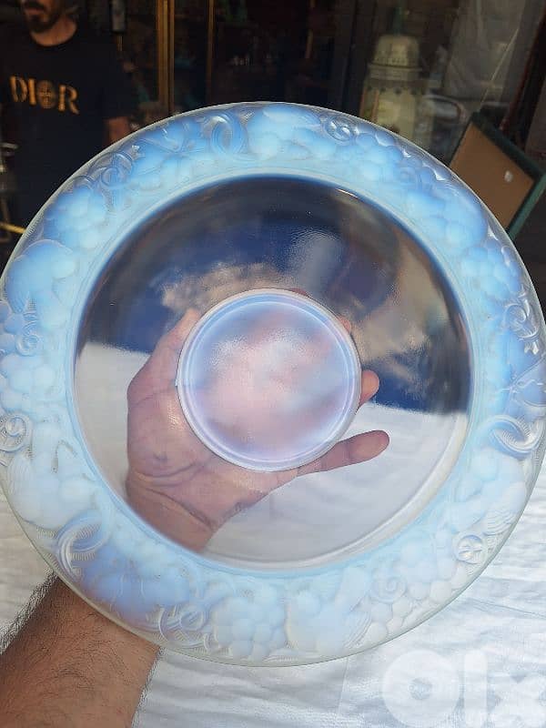 French Art Glass Opalescent Bowl Sign P. D'AVESN Lalique 5