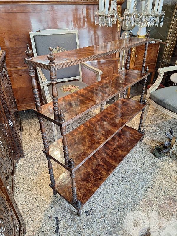 antique english wallnut wood stand 1