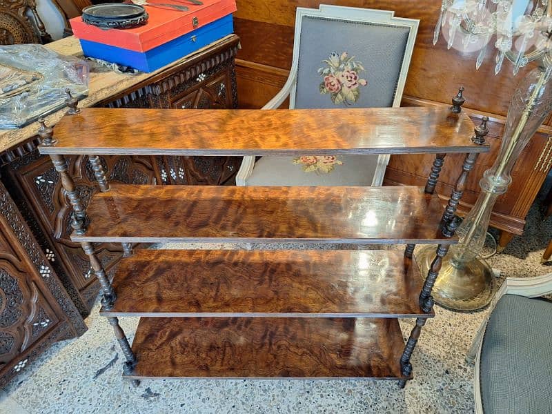 antique english wallnut wood stand 3