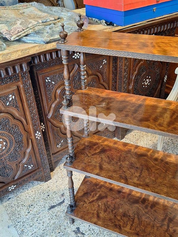 antique english wallnut wood stand 5