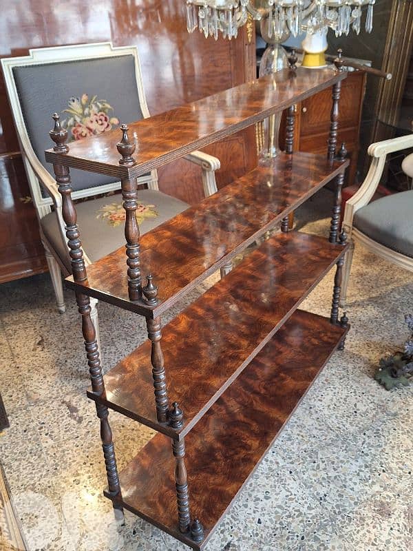 antique english wallnut wood stand 6