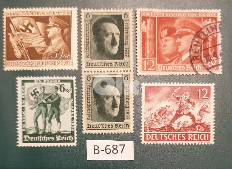 Germany Third Reich Hitler Stamps Lot# B-687 x 6 stamps 0