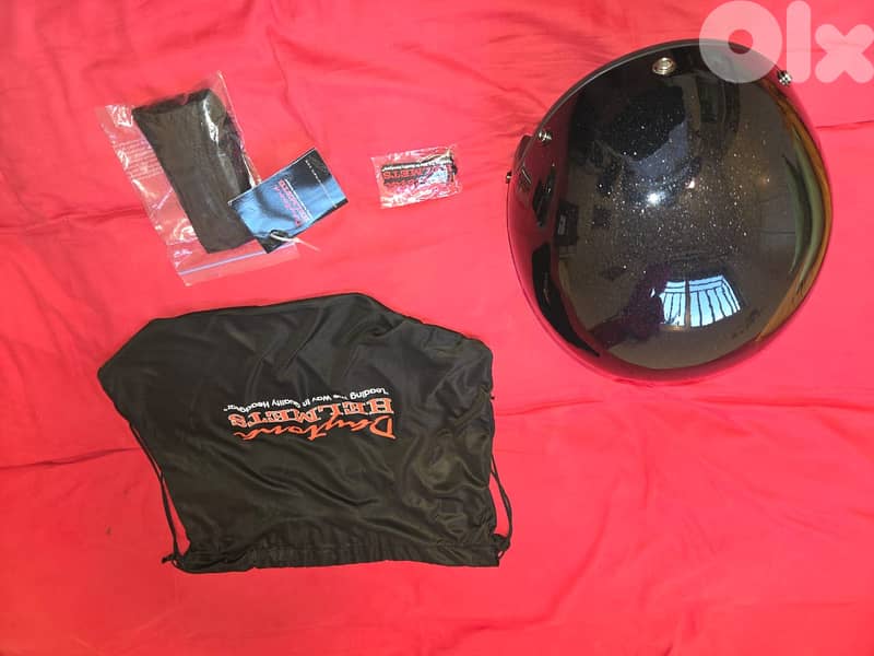Helmet Daytona USA 3/4 low profile DOT open face black metal flake 2XL 4
