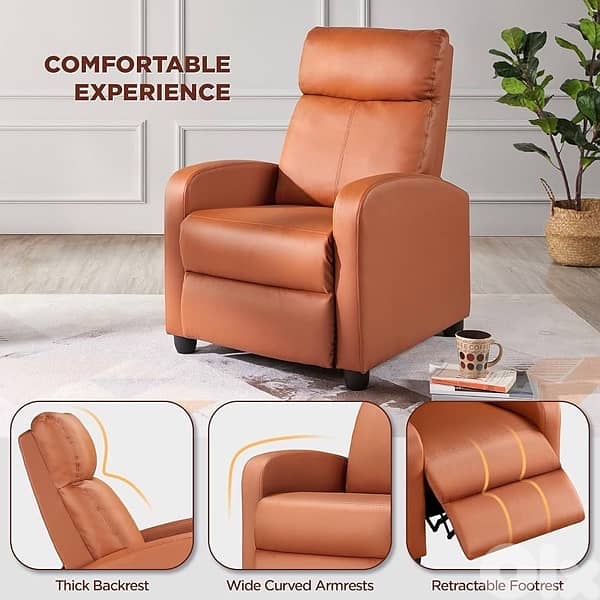 Yaheetech Set of 2 Padded Reclining Chairs for Living Room 1