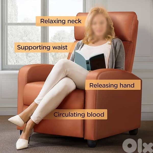 Yaheetech Set of 2 Padded Reclining Chairs for Living Room 2