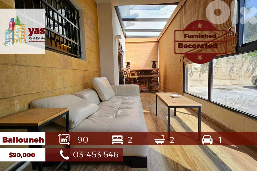 Ballouneh 90m2 | Furnished | Well Maintained | Decorated | View | TO 0
