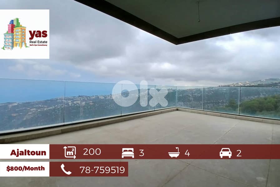 Ajaltoun 200m2 | Rent | Brand New | Prime Location | Lux | KH/YV | 0