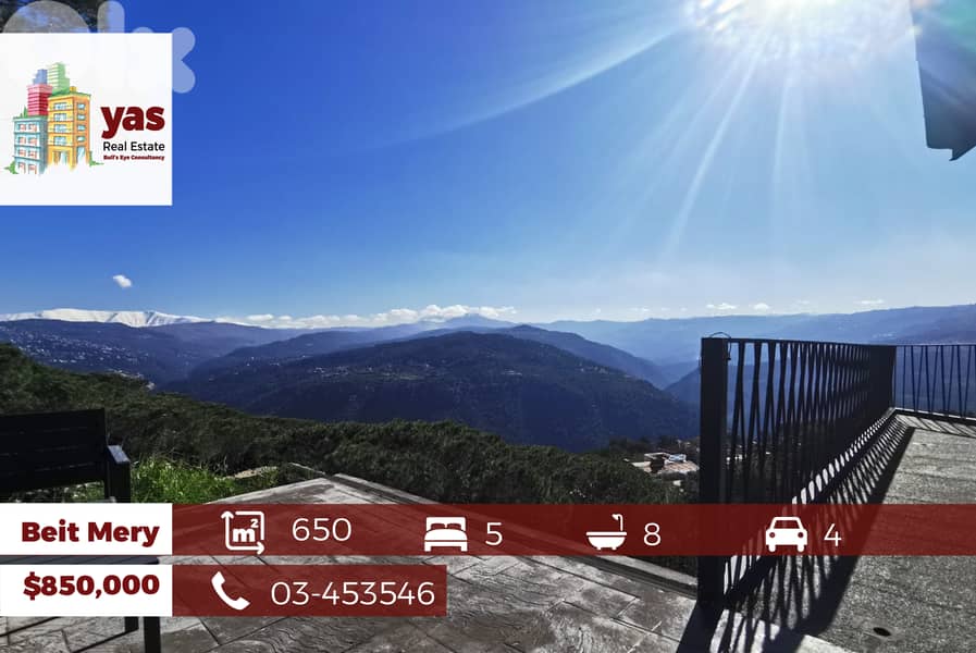 Beit Mery 650m2 | Villa | Prime Location |Luxury |Breathtaking View|PA 0