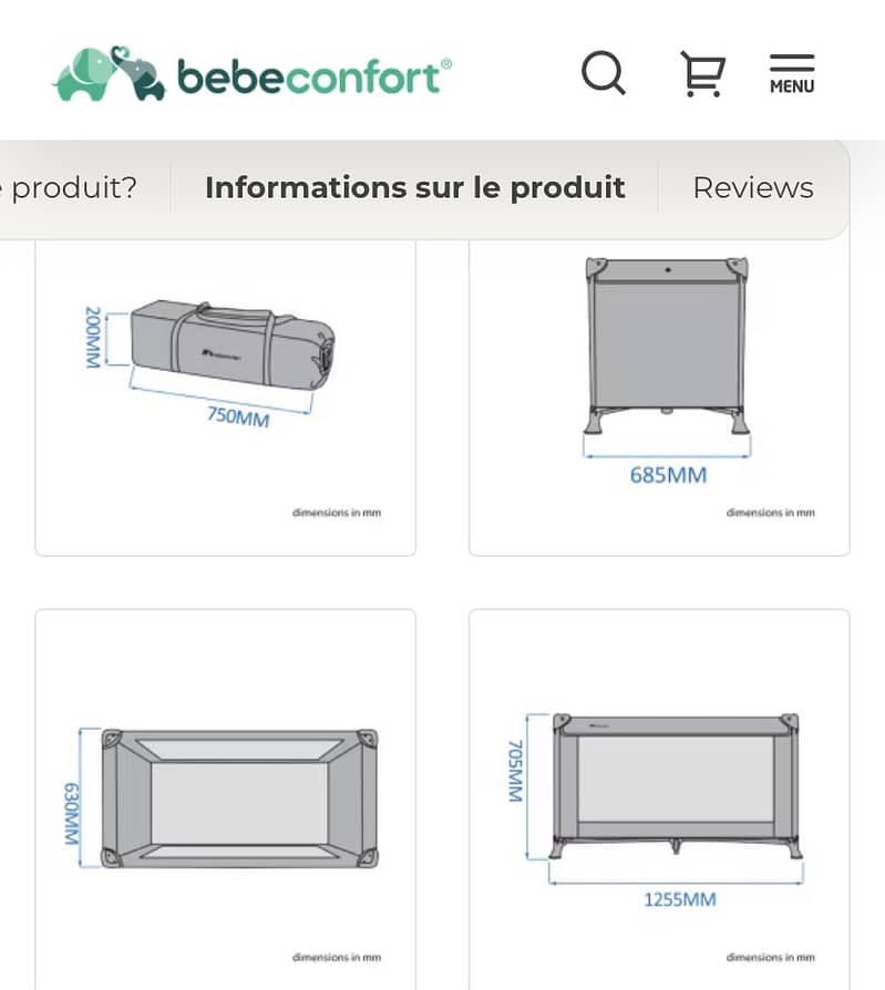 "Bebe Confort " Baby Crib Travel Cot with Mattress 6
